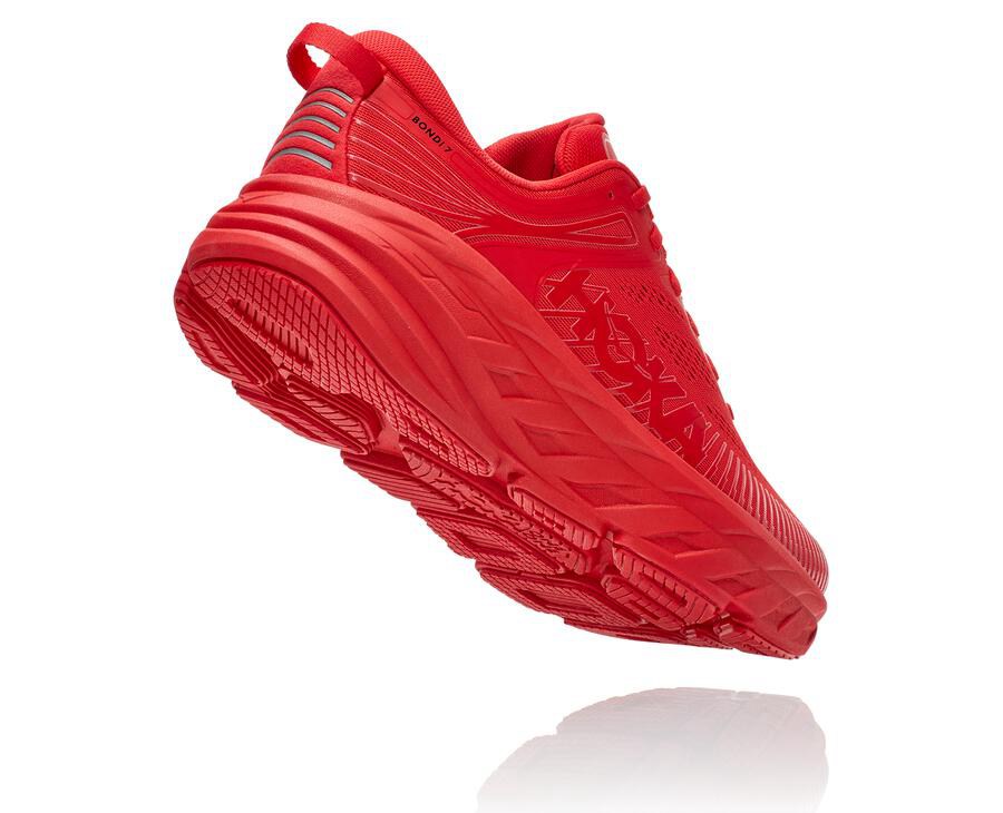 Hoka Australia One One Bondi 7 - Mens Running Shoes Red - NIEJM-2085